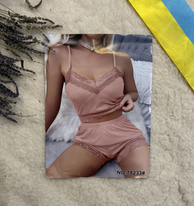 Жіноча піжама ( топ+шорти ) 78233